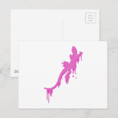 Verstoorde roze salamander met verfdrukking briefkaart (Voorkant / Achterkant)