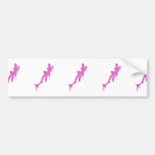 Verstoorde roze salamander met verfdrukking bumpersticker