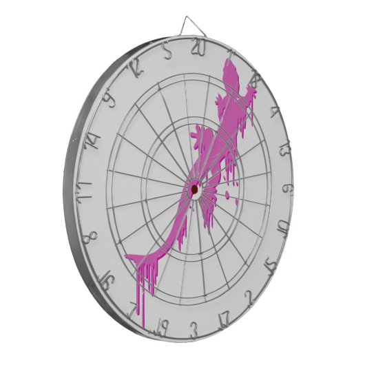 Verstoorde roze salamander met verfdrukking dartbord (Voorkant Links)