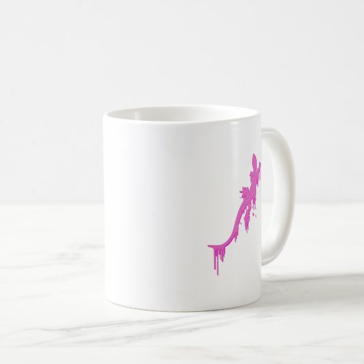 Verstoorde roze salamander met verfdrukking koffiemok (Voorkant rechts)