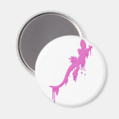 Verstoorde roze salamander met verfdrukking magneet (Voorkant / Achterkant)