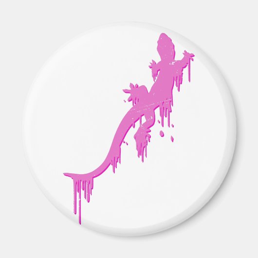 Verstoorde roze salamander met verfdrukking magneet (Voorkant)