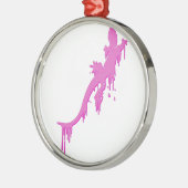 Verstoorde roze salamander met verfdrukking metalen ornament (Links)