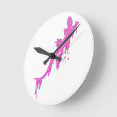 Verstoorde roze salamander met verfdrukking ronde klok (Hoek)