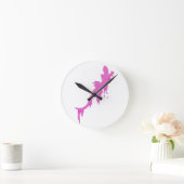 Verstoorde roze salamander met verfdrukking ronde klok (Huis)