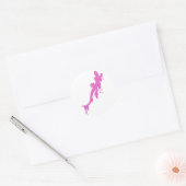 Verstoorde roze salamander met verfdrukking ronde sticker (Envelop)