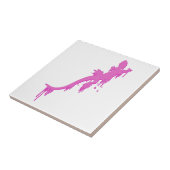Verstoorde roze salamander met verfdrukking tegeltje (Zijkant)