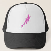 Verstoorde roze salamander met verfdrukking trucker pet (Voorkant)