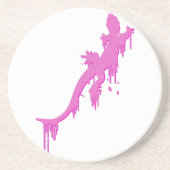 Verstoorde roze salamander met verfdrukking zandsteen onderzetter (Voorkant)