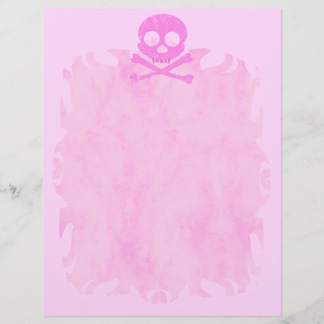 Verstoorde roze schedelvlam letterhead (Voorkant)