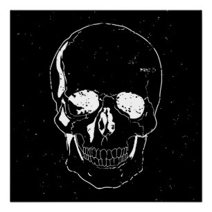Verstoorde Scale Halloween White Skull Poster