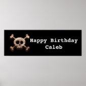 Verstoorde schedel en Botten zondagsbanner Poster (Voorkant)