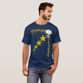 Verstoorde schedel/Star Pattern T-Shirt (geel) (Voorkant volledig)
