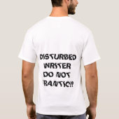 Verstoorde schrijver T-shirt (Achterkant)