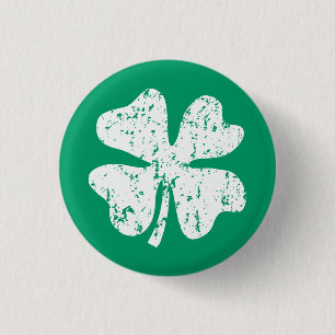 Verstoorde shamrock St Patricks Day Pin Buttonnen Ronde Button 3,2 Cm
