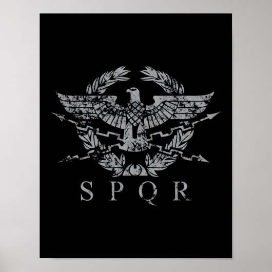 Verstoorde SPQR Het Romeinse Rijk Embleem Poster (Voorkant)