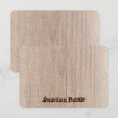 Verstoorde tekst Elegant houten plank Kijk Notitiekaartje (Voorkant / Achterkant)