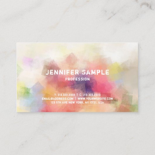 Verstoorde tekst Elegant Moderne Abstracte Sjabloo Visitekaartje (Achterkant)