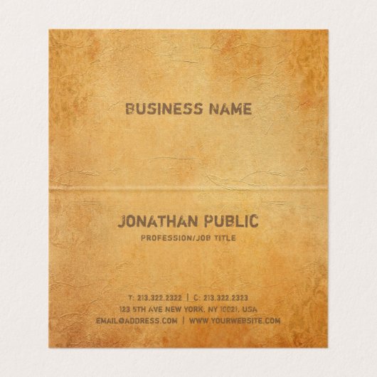 Verstoorde tekst Elegant nostalgisch oud document Visitekaartje (Binnenkant ongevouwen)