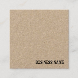Verstoorde tekst Elegant Real Kraft Paper Sjabloon Vierkante Visitekaartje