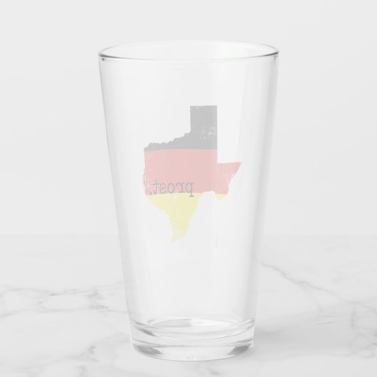 Verstoorde Texas German Flag Prost Glas (Achterkant)