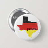Verstoorde Texas German Flag Prost Ronde Button 5,7 Cm (Voorkant /achterkant)