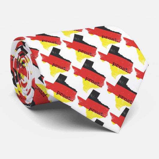 Verstoorde Texas German Flag Prost Stropdas (Opgerold)