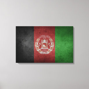 Verstoorde vlag van Afghanistan Canvas Afdruk