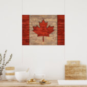 Verstoorde vlag van Canada Houtlook Poster (Keuken)