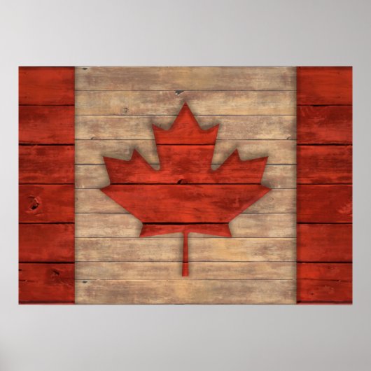 Verstoorde vlag van Canada Houtlook Poster (Voorkant)