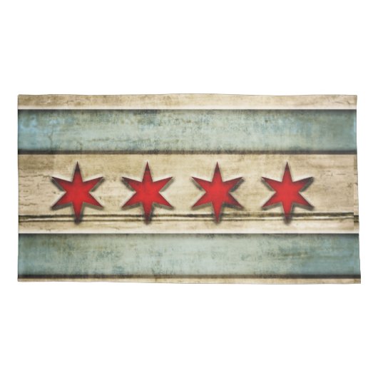  Verstoorde Vlag van Chicago kijkt het Koolde Hout Kussensloop (Achterkant)