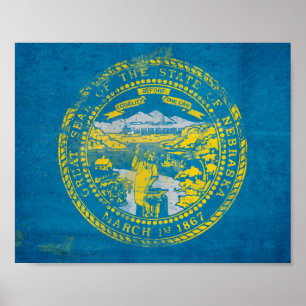 Verstoorde vlag van Nebraska Poster