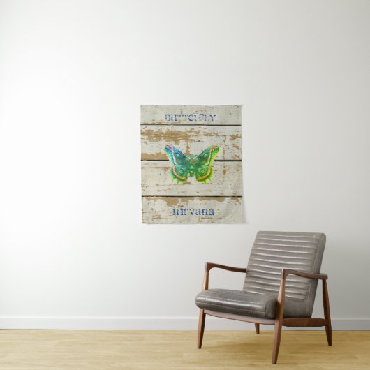 Verstoorde vlinder Nirvana Wall Art Tapestry Wandkleed (In situ)