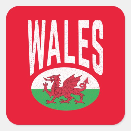 Verstoorde Wales Cymraeg Cymru Proud Welsh Vierkante Sticker (Voorkant)