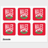 Verstoorde Wales Cymraeg Cymru Proud Welsh Vierkante Sticker (Vel)