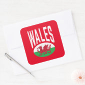 Verstoorde Wales Cymraeg Cymru Proud Welsh Vierkante Sticker (Envelop)