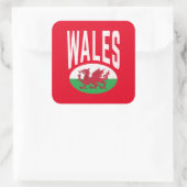 Verstoorde Wales Cymraeg Cymru Proud Welsh Vierkante Sticker (Tas)