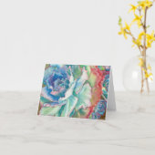 Verstoorde Waterverf Echeveria door DLB Kaart (Gele Bloem)