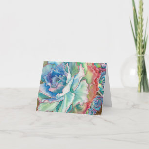 Verstoorde Waterverf Echeveria door DLB Kaart