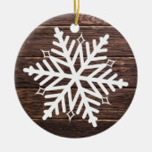 Verstoorde wood Landenstijl Kerstmis Keramisch Ornament (Voorkant)