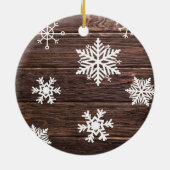 Verstoorde wood Landenstijl Kerstmis Keramisch Ornament (Achterkant)