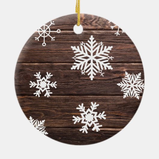 Verstoorde wood Landenstijl Kerstmis Keramisch Ornament (Achterkant)