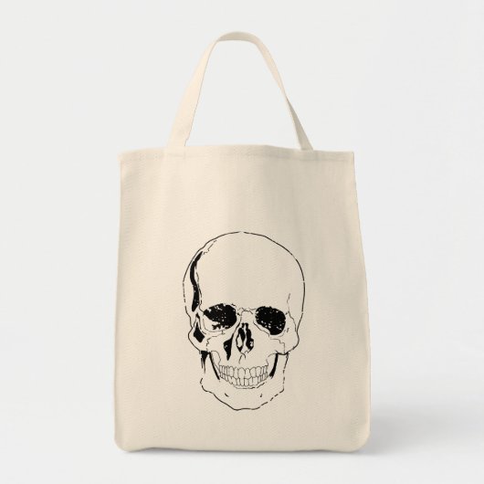 Verstoorde zwarte halloween schedel tote bag (Voorkant)