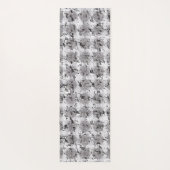 Verstoorde zwarte, witte en grijze kant yogamat (Achterkant)