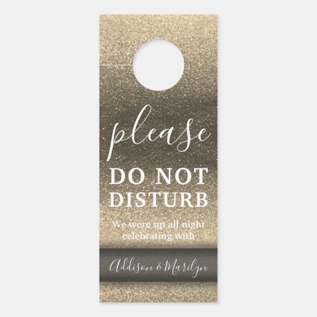 Verstoort het Elegant Glitter Cute Wedding Hotel n Deurhanger (Voorkant)