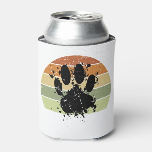 Verstoort verfspatter Dog Afdrukretro Zonneset Blikjeskoeler (Blikje Voorkant)