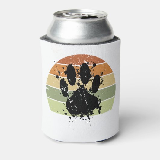 Verstoort verfspatter Dog Afdrukretro Zonneset Blikjeskoeler (Blikje Achterkant)
