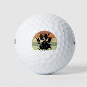 Verstoort verfspatter Dog Afdrukretro Zonneset Golfballen (Voorkant)