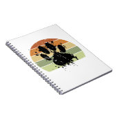 Verstoort verfspatter Dog Afdrukretro Zonneset Notitieboek (Rechterzijde)