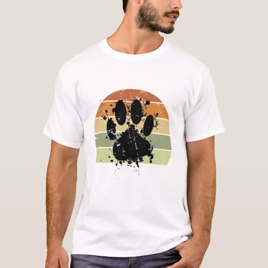 Verstoort verfspatter Dog Afdrukretro Zonneset T-shirt (Voorkant)